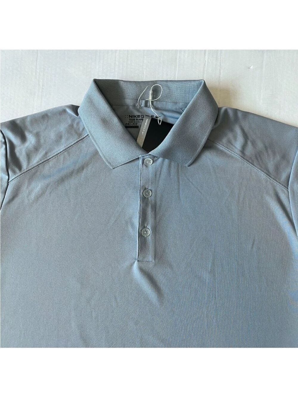 NWT Nike Golf Tour Performance Dri-Fit Polo Gray Standard Fit Size L Logo - Picture 3 of 11